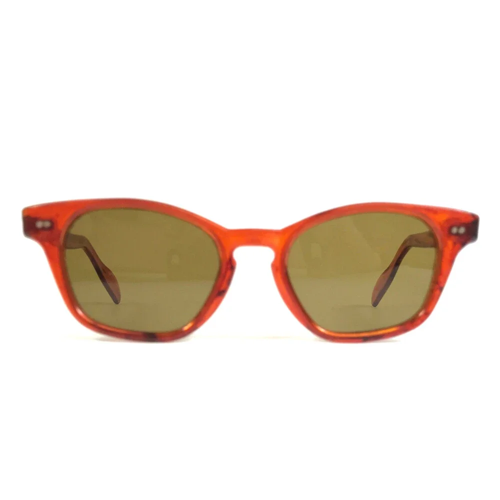 Vintage Sunglasses Clear Reddish Brown Frames with Brown Glass Lenses 45-20-128
